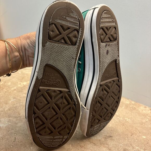 Converse All Star Women Size 6 Green White Sneaker 132301F Canvas Tie - Picture 5 of 8